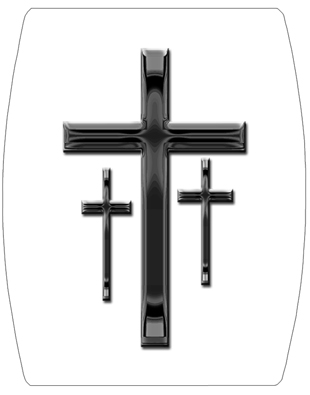 DNSHEND 517 BK WT Black 3 Crosses White